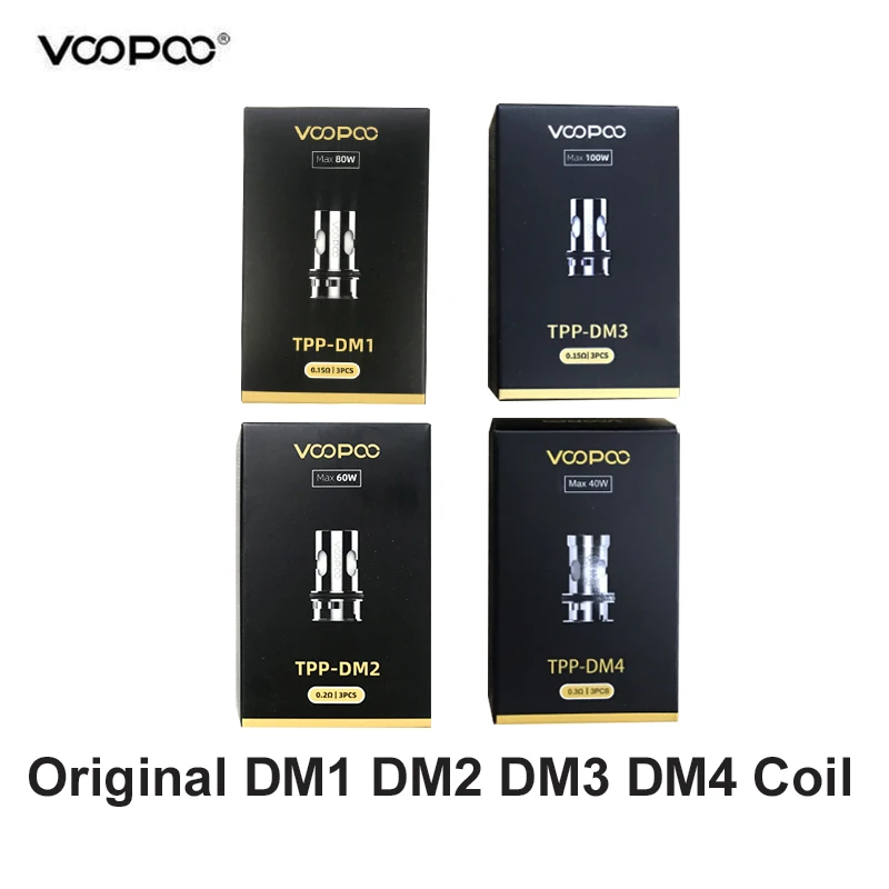 30pcs/lot Original VOOPOO TPP DM1 DM2 Coil E-Cig Core For TPP Pod Tank Drag X Plus Kit Drag 3 Replacement Coil