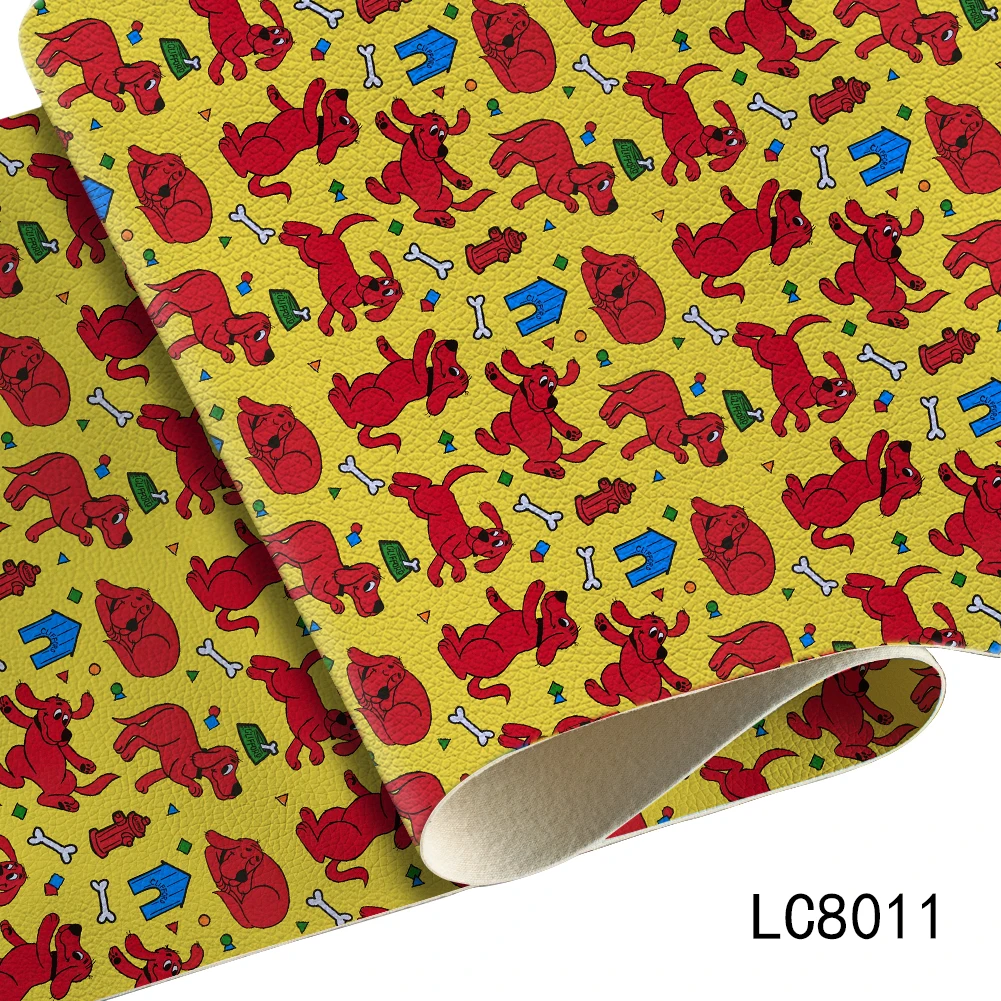 Британская комедия анимация красная собака узор искусственная кожа для DIY