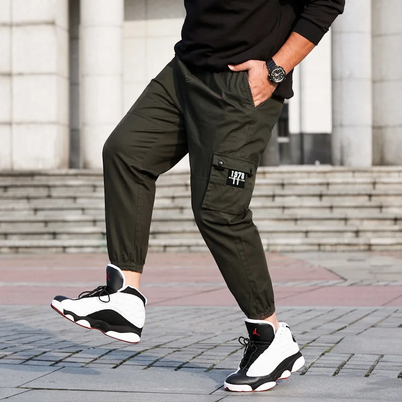 Размера плюс 8XL Для мужчин брюки карго Повседневное с эластичной резинкой на