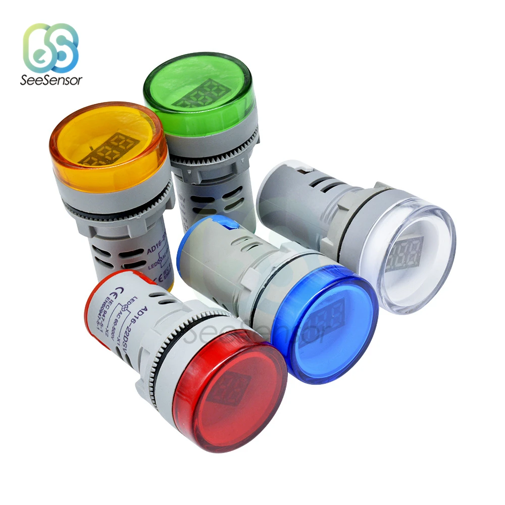 Мини-вольтметр 22 мм 60-500 В переменного тока | Инструменты