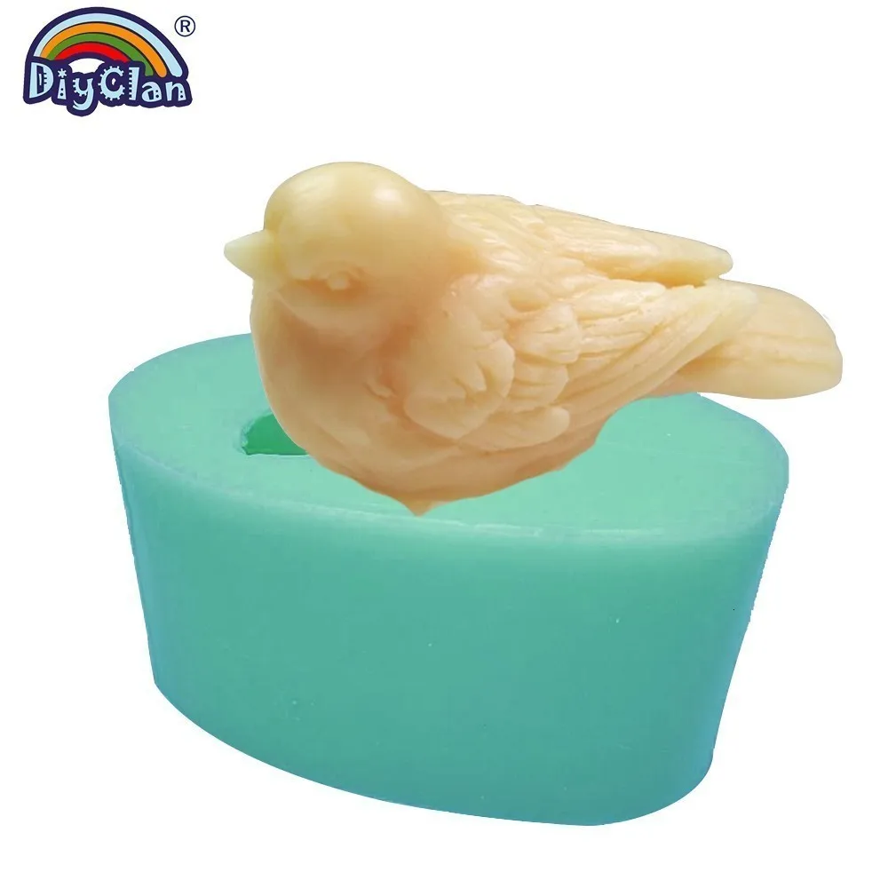 Силиконовые Формочки в виде птиц для торта верхнее украшение для 3D кукушка мыло формы соль Скульптура льда Скульптура шоколад Воробей пресс-форм S0124XN