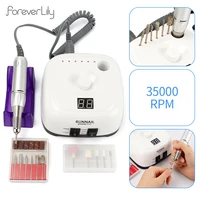 25w 35000rpm electric nail drill machine with handpiecefoot pedal speed control11 drill bits manicure nail polisher drill