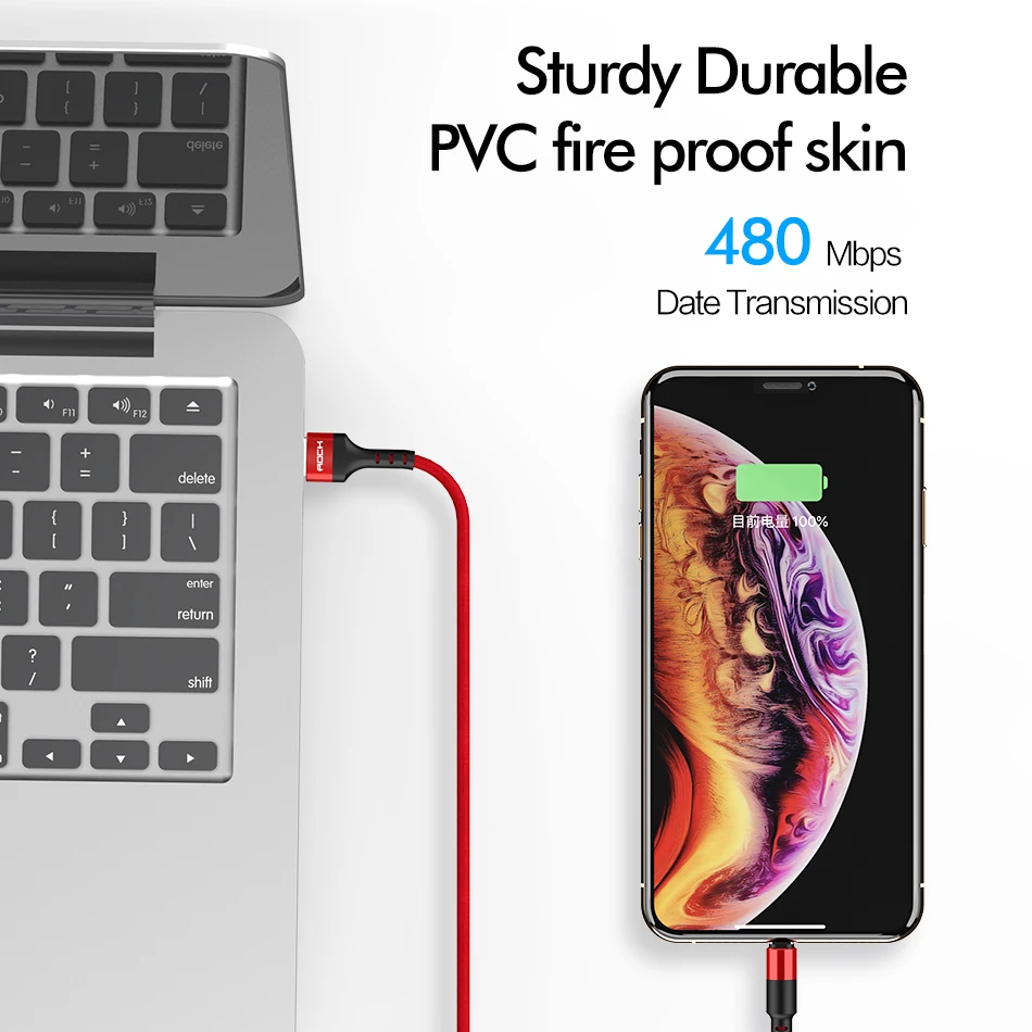 ROCK Knit USB кабель для iPhone 11 pro max Xr X 8 7 plus, iPad, быстрая зарядка, кабель для мобильного телефона, кабель для передачи данных, провод для зарядного устройства для iPhone
