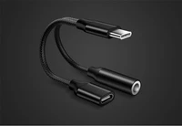 type c to 3 5mm charge audio adapter 2 in 1 usb c splitter headphone aux audio cable for xiaomi 6 8 mix 2s huawei mate10 p20 pro