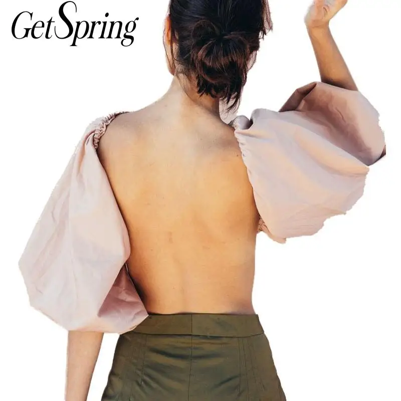 GETSRING женские блузки с открытой спиной короткие летние топы 2 способа ношения