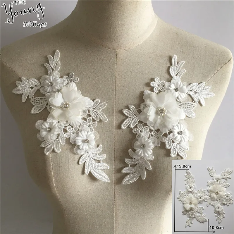 Высокое качество кружевной ткани вышивка аппликация шитье ABS жемчуг воротник