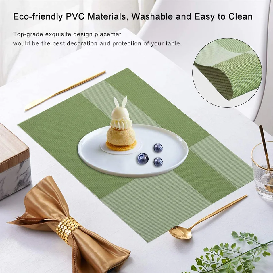 Дешевые Виниловые плетеные салфетки из ПВХ водонепроницаемые прочные коврики