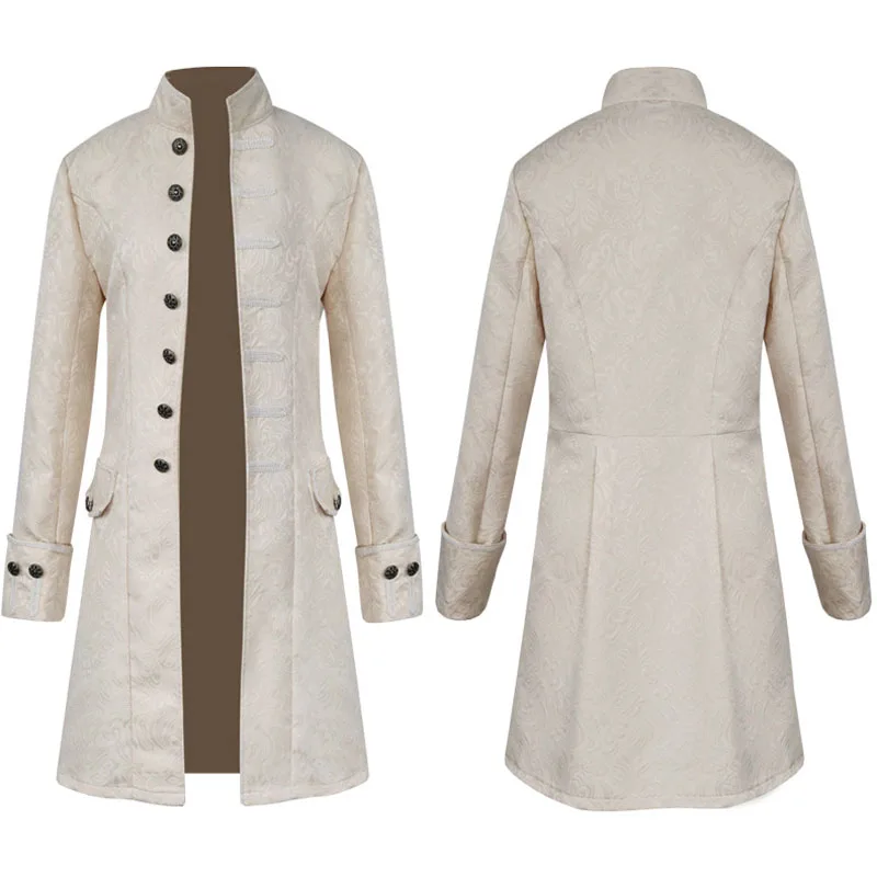 White Robe Халат для Хэллоуина, Мужской винтажный плащ, мужской религиозный наряд, церковный жрец, маскировка, монах, средневековый костюм, пасхальный - Цвет: White Robe
