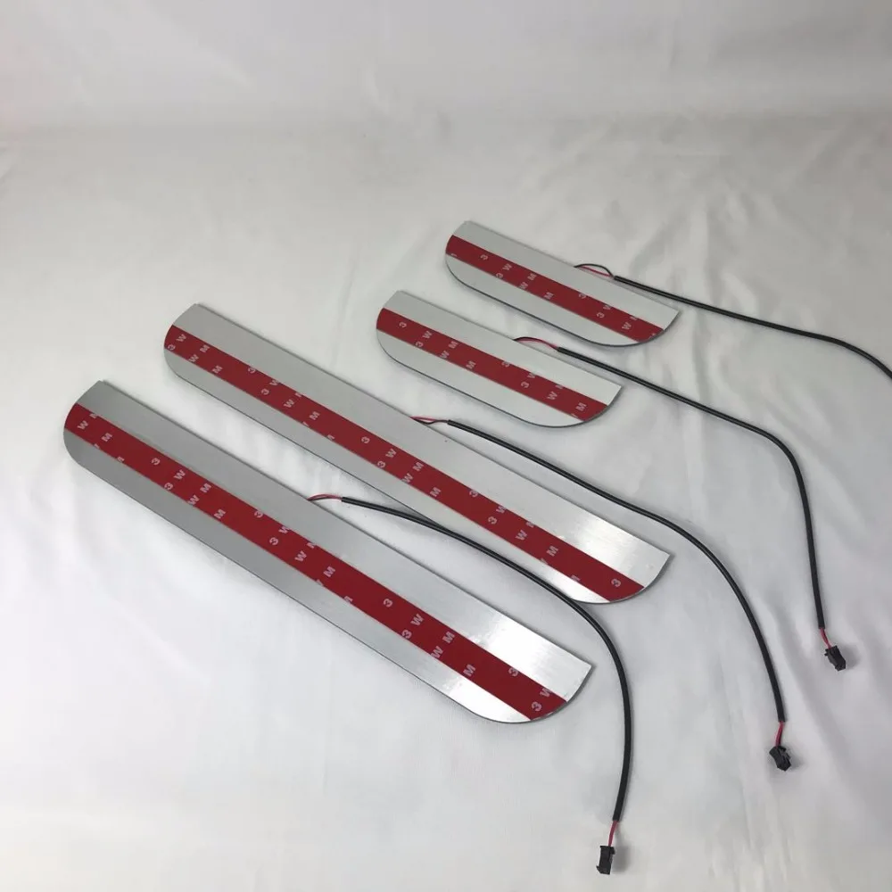 

Express delivery led door sill plate strip welcome light threshold guard protectors for Jeep grand cherokee srt8