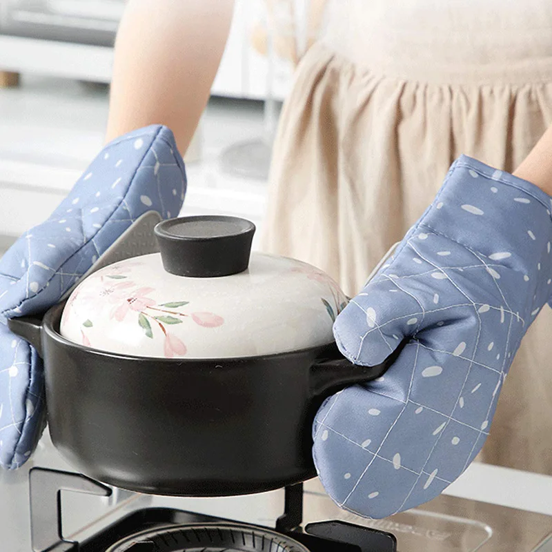

Non-Slip Oven Mitt Set, Professional Heat Resistant Kitchen Cooking Mitts for Heat Resistant to 480F, Oven Gloves Protect Hands