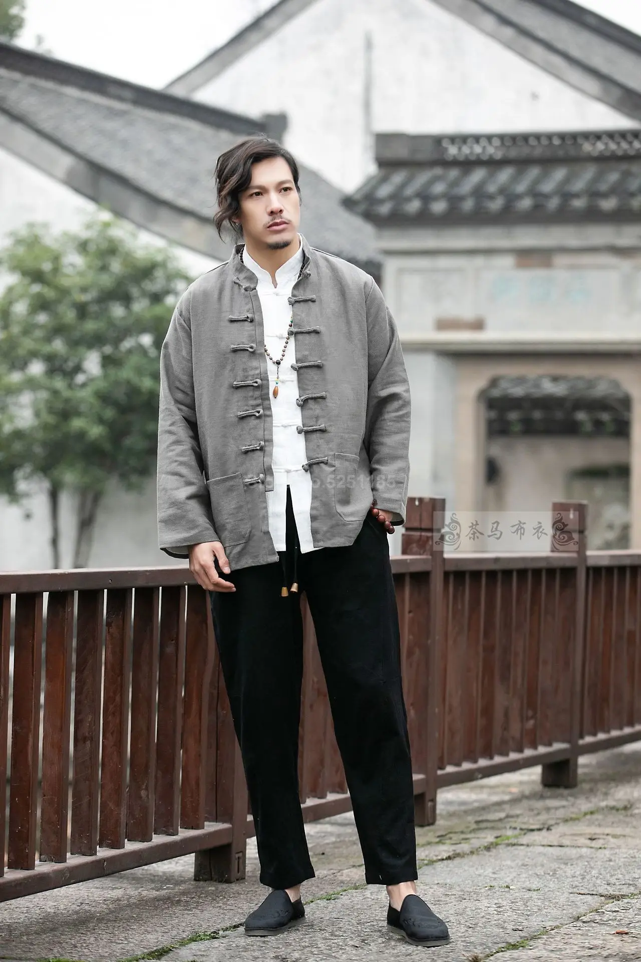 Осенние мужские льняные куртки Hanfu в китайском стиле, традиционные топы, костюм Tang, Свободная блуза с длинными рукавами, Восточная одежда Kung Fu Asia