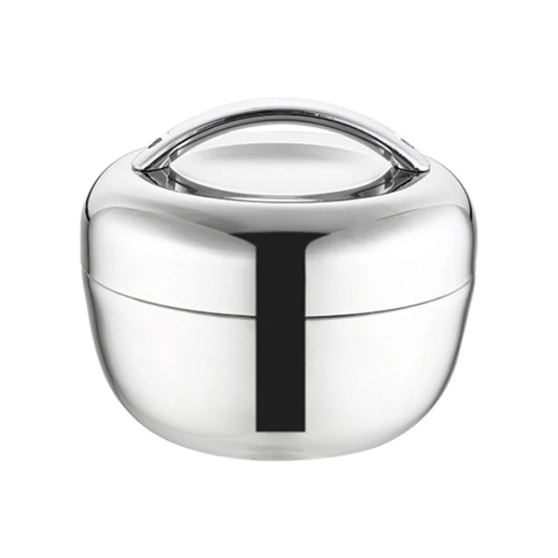 

Stainless Steel Insulated Food Container Bento Round Lunch Box for Office, School or Outdoor Activities