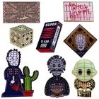 Эмалированная булавка Hellraiser для ванной комнаты, настенная брошь с изображением крови, слова, Ада, помогите мне, кактуса, головы, пазлов, бокс, брошь, лента, значок из страшного фильма