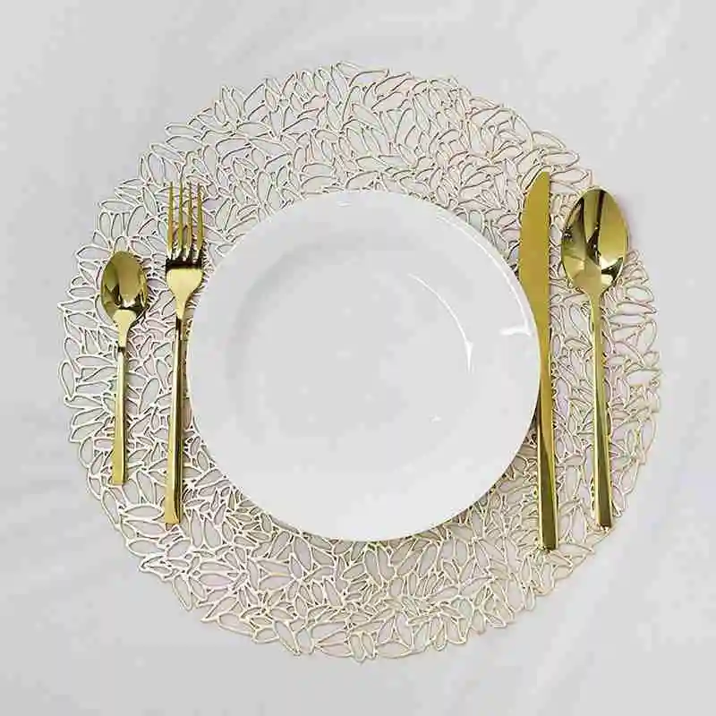 

Round Coaster Pads Pvc Placemats for Kitchen Table Insulation Table Placemat Non-Slip Western Mats