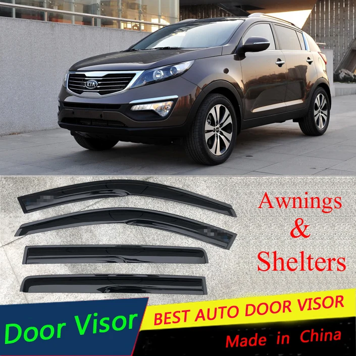 

For KIA Sportage Plastic Window Visor Vent Shades Sun Rain Deflector Guard For 2011-2017 KIA SPORTAGE Car Awning 4PCS/SET