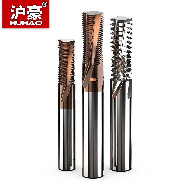 

HUHAO NPT Spiral Milling Cutter 3 Flutes 4 Blades Taper Tube Thread Endmill Router Bits For Aluminum CNC Engraving Machine Tools