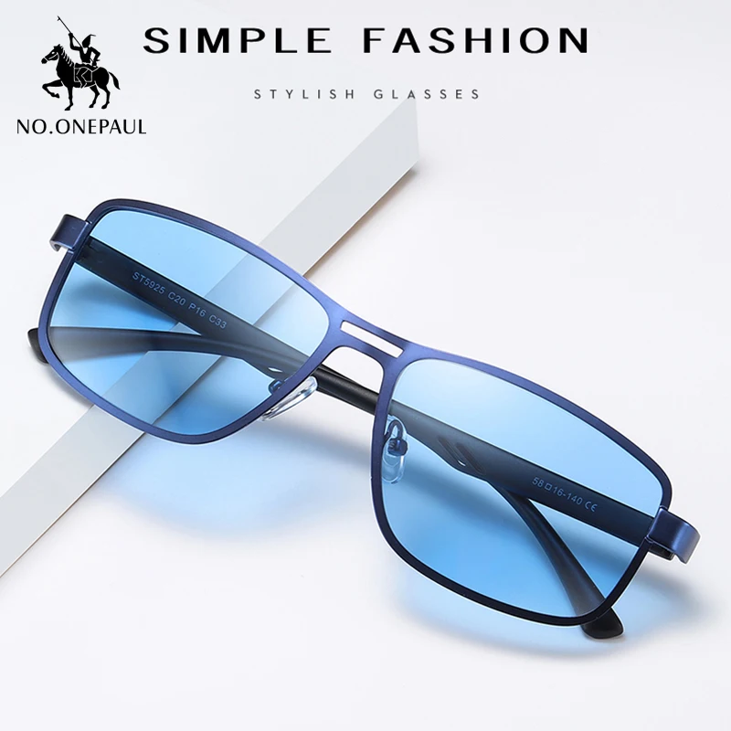 NO.ONEPAUL mens sunglasses, UV400, metal, square, polarized