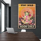 Детские постеры Stay Wild Moon, подарок хиппи, искусство в спальне, винтажный постер, Религиозное искусство, декор на стену, постеры с цитатами
