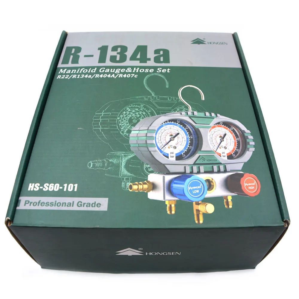 R22 R134a R404A R407c набор коллекторов с манометром со шлангом для домашнего автомобиля A/C воздушный инструмент для кондиционера HVAC