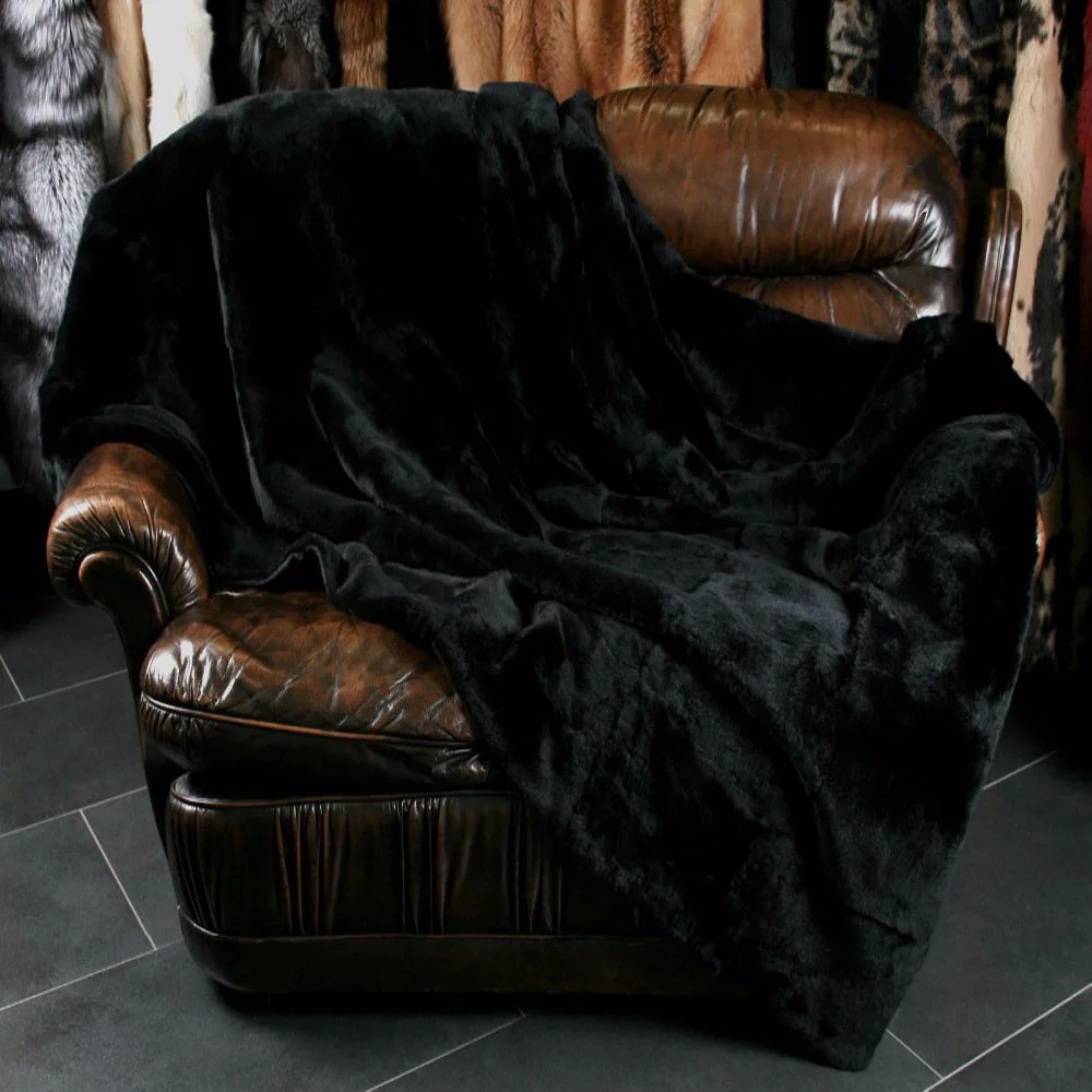 Натуральный лоскутное одеяло из меха кролика кровать с натуральным мехом