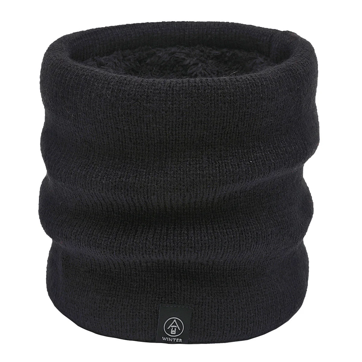 Вязаный теплый шарф-снуд с бархатным внутренним слоем для женщин и мужчин зимой.