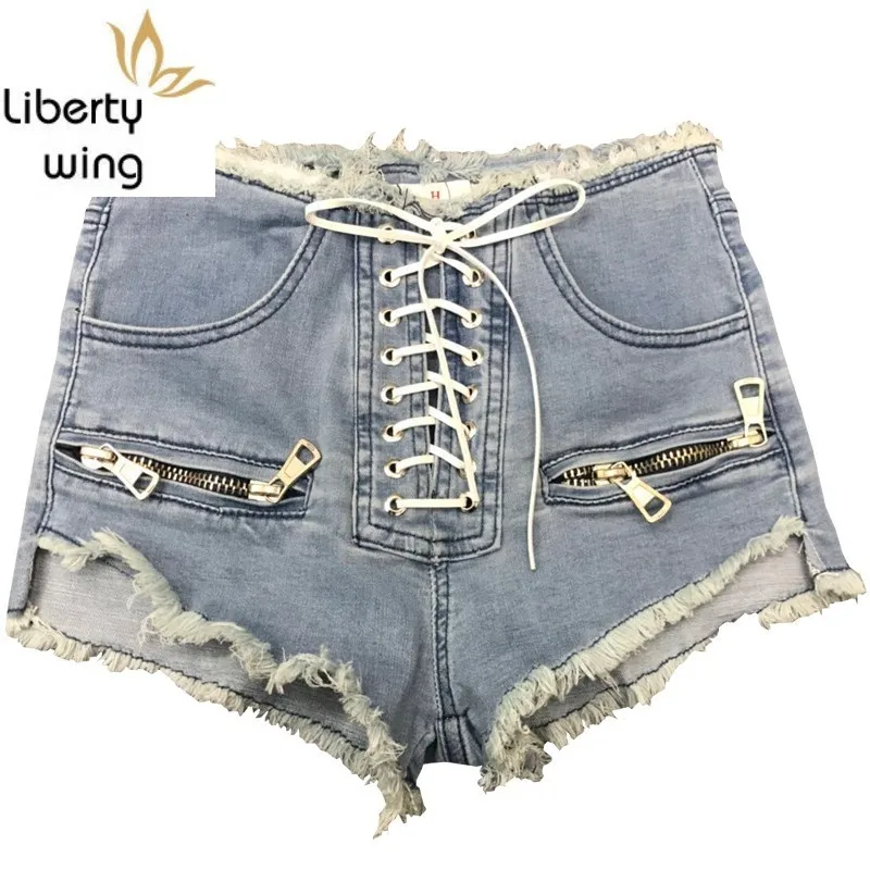 Летние модные сексуальные короткие джинсы на молнии с завышенной талией женские