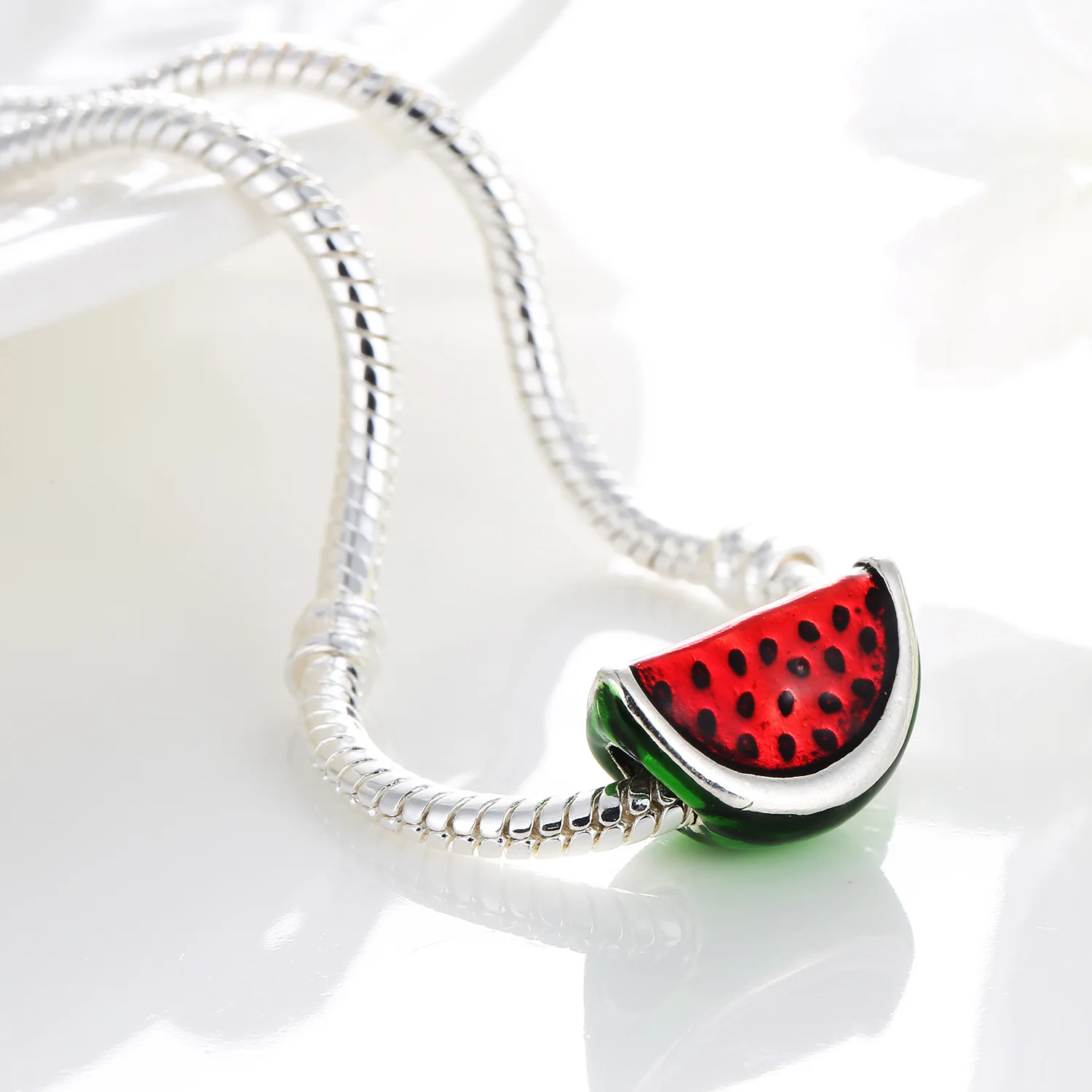 1 шт. новые оригинальные Серебряные Бусины Fit Pandora Подвески арбуз DIY Фрукты