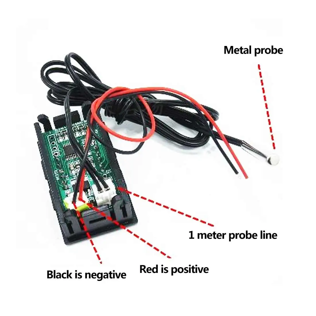 Измеритель температуры со светодиодной подсветкой-50-110 ℃ датчик зонд 5 В ~ 12