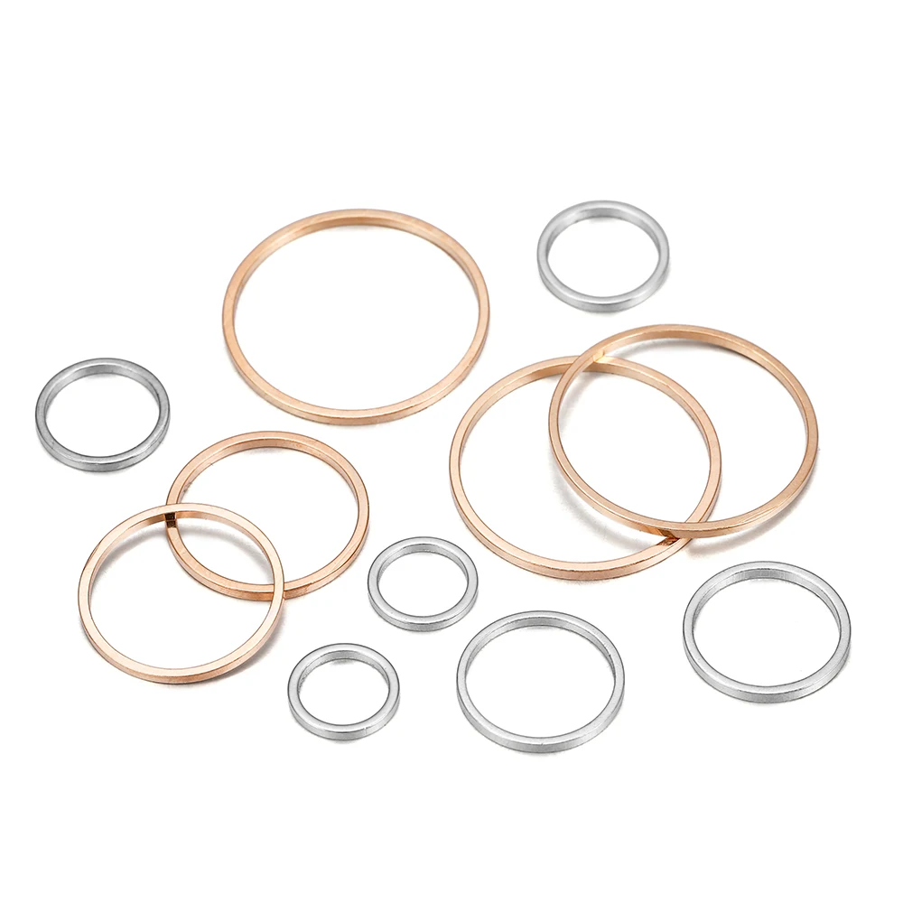 20-50pcs/lot 8-40mm Metal Round Closed Rings Earring Hoops Wires Connectors For DIY Necklace Jewelry Making Findings Accessories