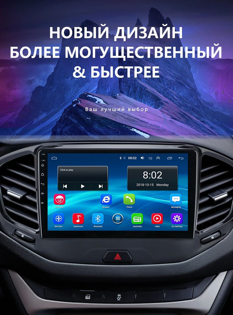 2Din 4G 2 ГБ+ 32 ГБ Android 8,1 Автомобильный мультимедийный видео плеер для Lada VESTA- аудиосистема навигация gps 2.5D+ ips 2 Din