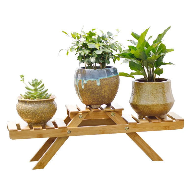 Рабочий стол Nanzhu цветочный стеллаж из цельного дерева многослойная Мини