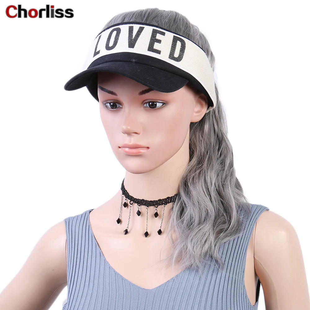 Бейсболка со средней длиной волнистые синтетические парики конского хвоста