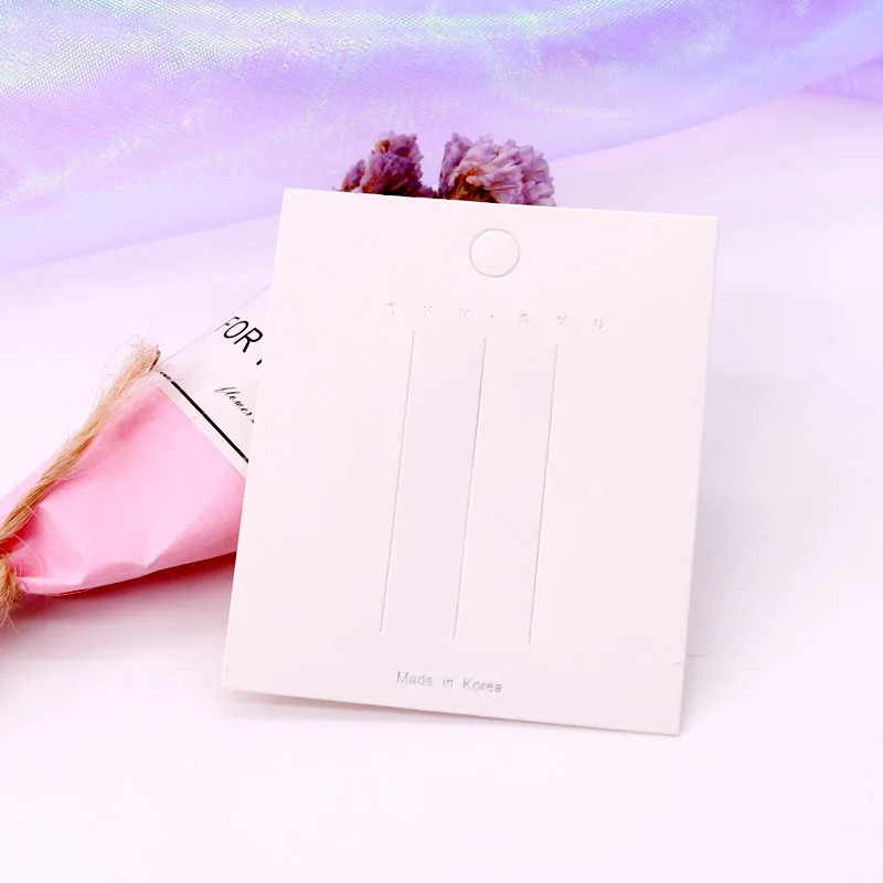 White Earing Necklace Packing Card Rectangle Korea Thick Hairpin Clip with NYU Printing Can Be Customized | Украшения и