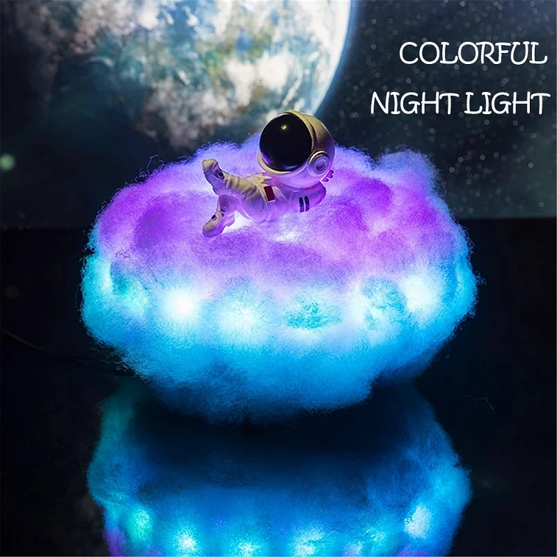 

Astronaut Lamp Cloud Rainbow Effect Children's Night Light USB Led Colorful Table Lamp Home Decor Birthday Christmas Gift
