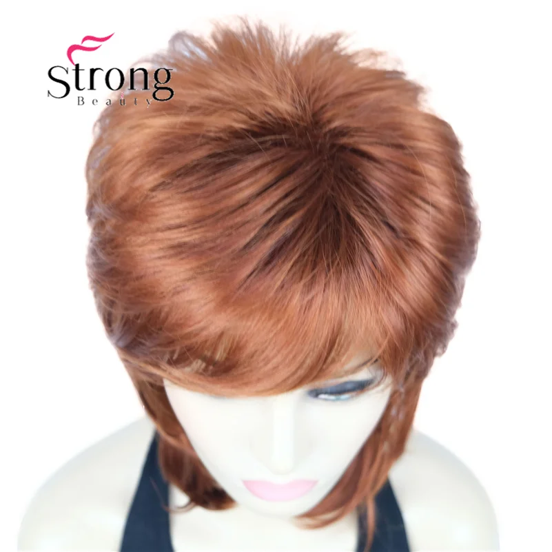 StrongBeauty короткие лохматые Многослойные медно-красные классические синтетические