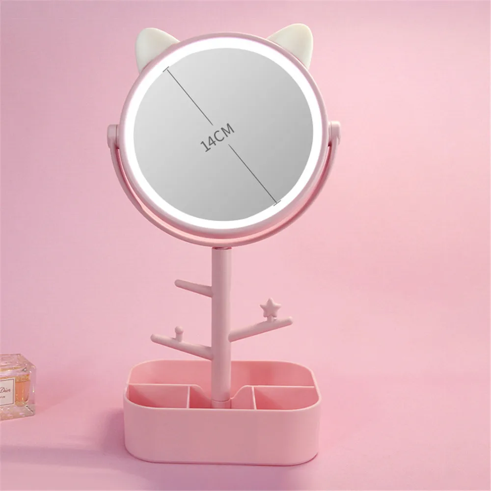 Настольное светодиодное освещение с кроличьими ушками портативный мини зеркало