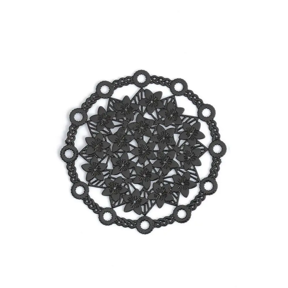 DoreenBeads модные медные соединители для люстры круглые синие фиолетовые белые красные цветочные полые украшения амулеты «сделай сам» 29x29 мм, 10 шт