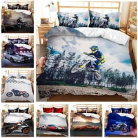 motocross bedding set for boys adults kids off road race motorcycle duvet cover bed cover single king double 23pcs suit