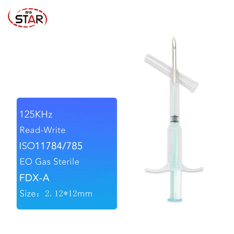 50pcs 125khz FDX-A Animal Microchip Syringe Rfid 2.12*12mm ISO chip Pet Polypropylene Material rfid | Безопасность и защита
