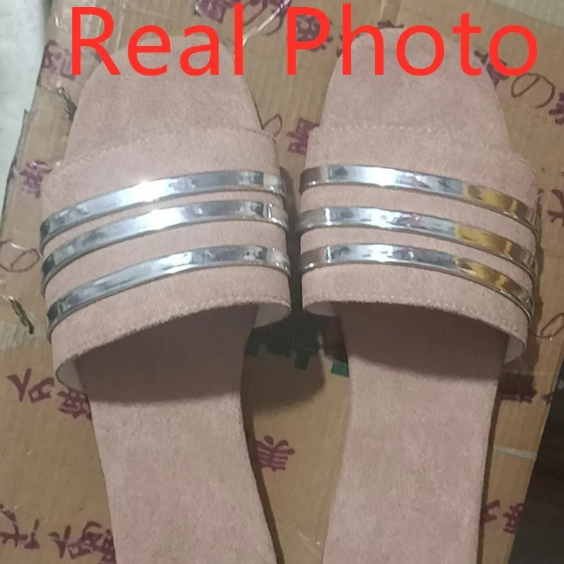 

2020 Ladies Slippers Beach Summer Shoes Women Slip On Bling Gold Flat Slides Outdoor Shoes Female Casual Sandals Plus Size 35-43