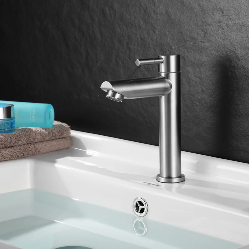 

Single Cold Water Stainless Steel Water Basin Washbasin Basin Silver