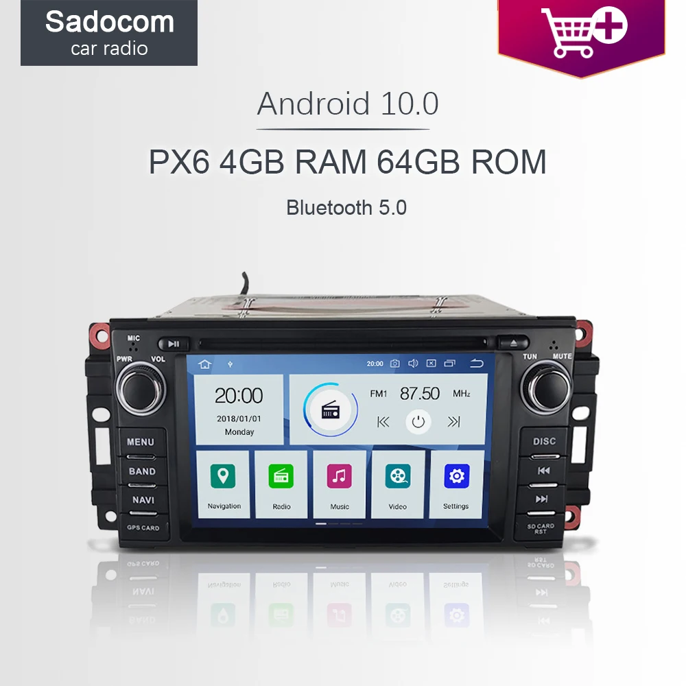 PX6 1 din Android 10 0 6 ядер 4 Гб ОЗУ 64 ПЗУ автомобильный DVD плеер авторадио для Jeep Compass Commander