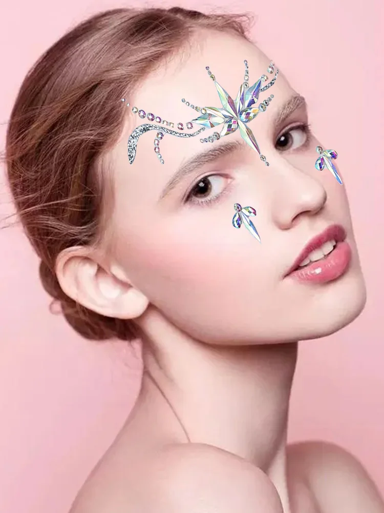 Временные Стразы яркие татуировки украшения для лица драгоценные камни горный