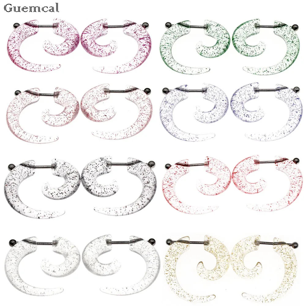 

Guemcal 2pc/lot Acrylic Piercing Jewelry Acrylic Fake Snail Ears Piercing Ear Taper Piercing Body Jewelry