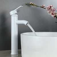 304 stainless steel bathroom faucet white basin faucet cold and hot water mixer sink faucet handle deck mounted tallshort tap