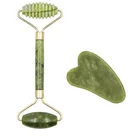 Пластина для скрапбукинга гуаша из зеленого натурального нефрита, массажер Гуа Ша, пластина для скрапбукинга лица, инструменты для массажа, инструмент для лифтинга лица