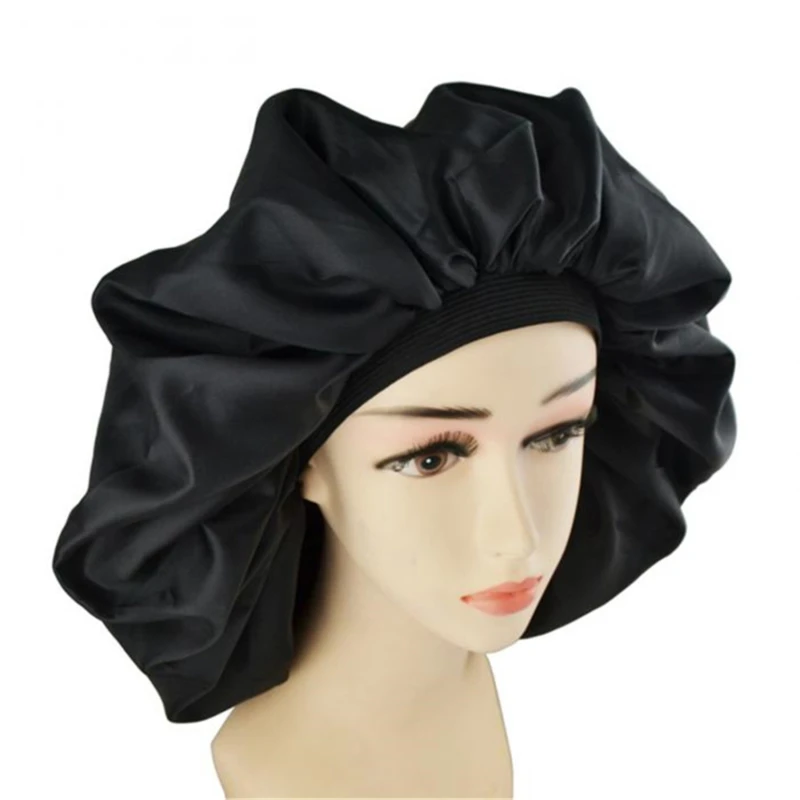 

Large Women's Solid Sleeping Hat Night Sleep Cap Hair Care Bonnet Bath Cap For Women Cap Hair Beauty Bonnet