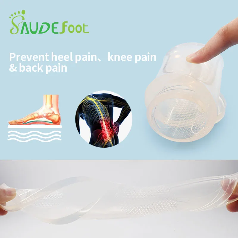 Transparent Silicon Insoles Running Cushion Skid Resistance Shoes Pads Relieve Heel Pain Fatigue Multifunction Gel Inserts Shoes