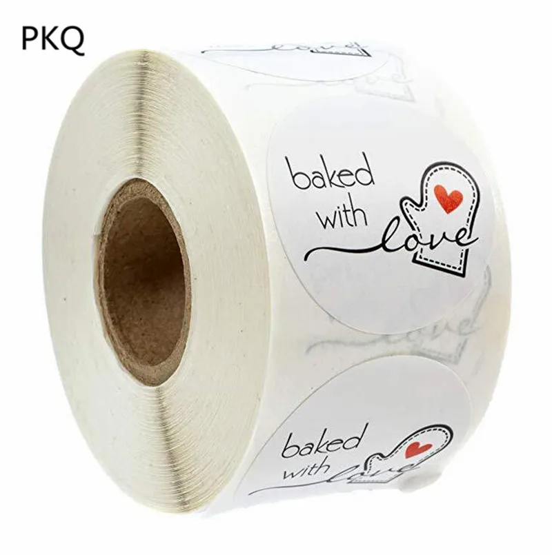 500 шт. 9 стилей крафт круглые этикетки наклейки для выпечки с любовью скрапбукинг