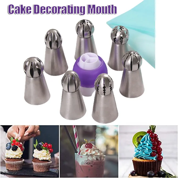 

9 PCS Baking Supplies Set with Piping Ball Durable Easy Operation Long Lasting Convenient Anti-Rust for DIY Cake FBS889